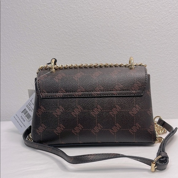 Nicole Miller Brown and Gold Crossbody Bag with Elegant Chain Strap NWT - Picture 2 of 7